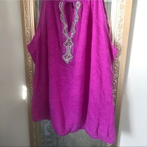 Tank top- beaded fushia